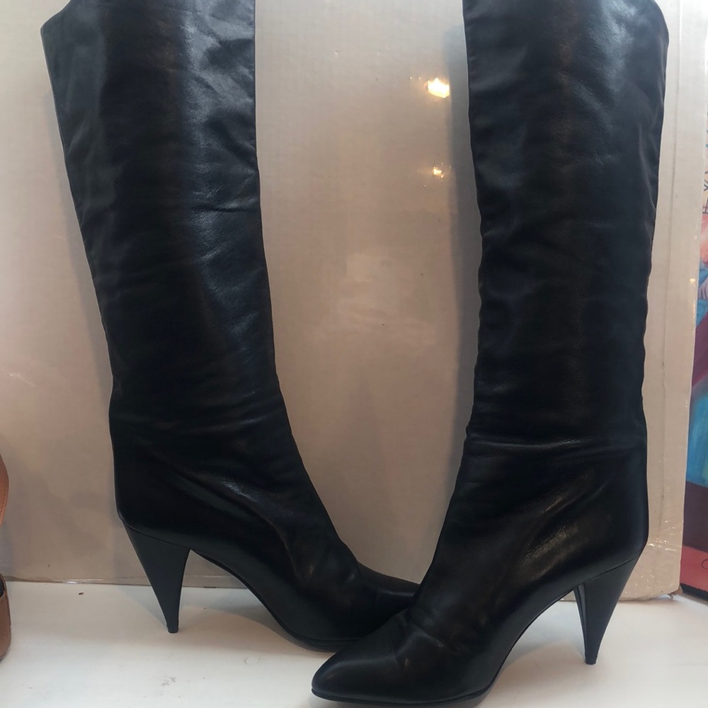 Vintage Leather Black Over the Knee Boots ❤️. Beautiful!!